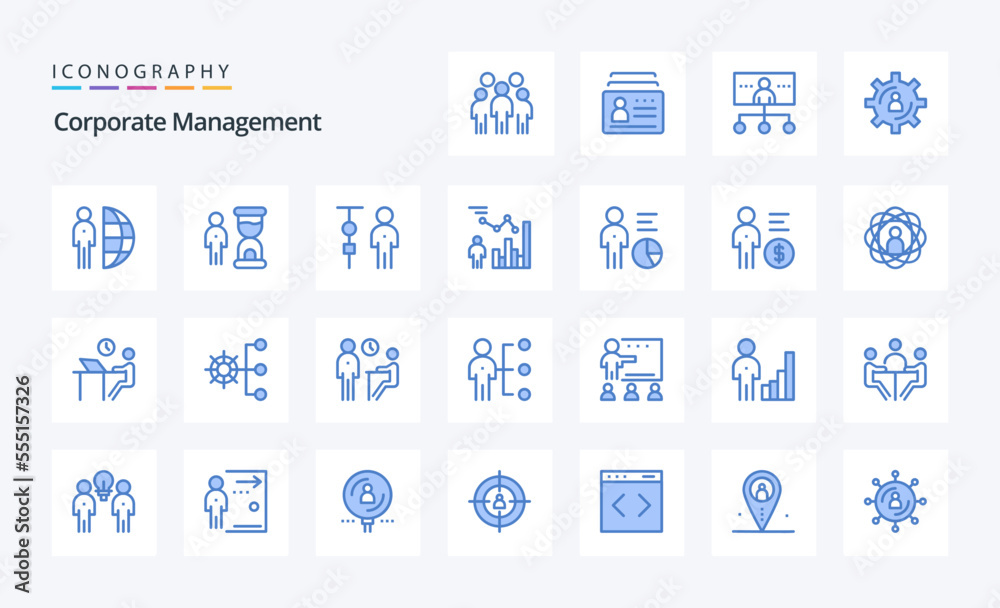 25 Corporate Management Blue icon pack