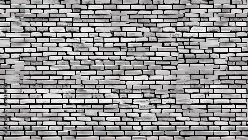 Obraz premium 白いレンガ壁の背景 テクスチャ