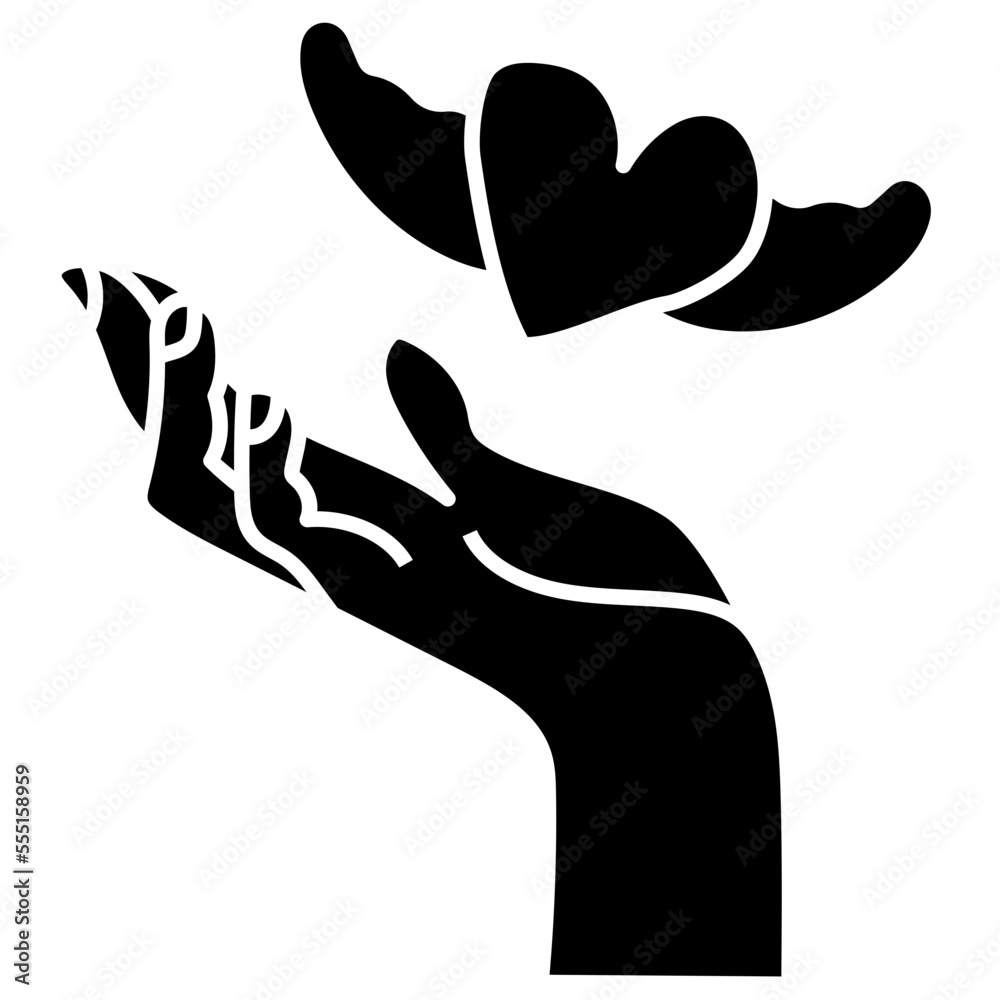 Obraz premium peace glyph icon