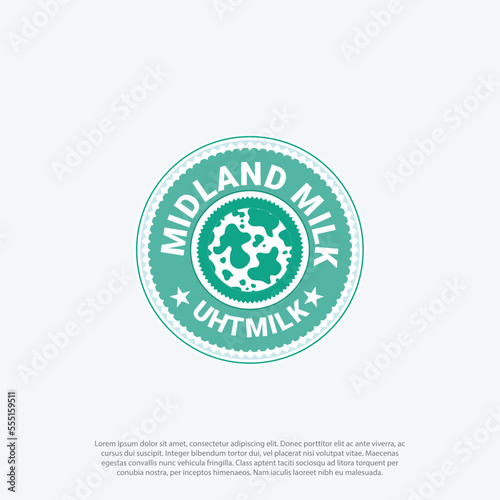 simple and modern logo badge rounded circular concept for milk company logo design vector