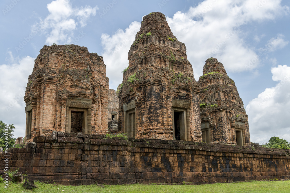 Towers and wall of Pre Rup temple, Angkor Wat; Siem Reap, Siem Reap Province, Cambodia Towers and wall of Pre Rup temple, Angkor Wat; Siem Reap, Siem Reap Province, Cambodia