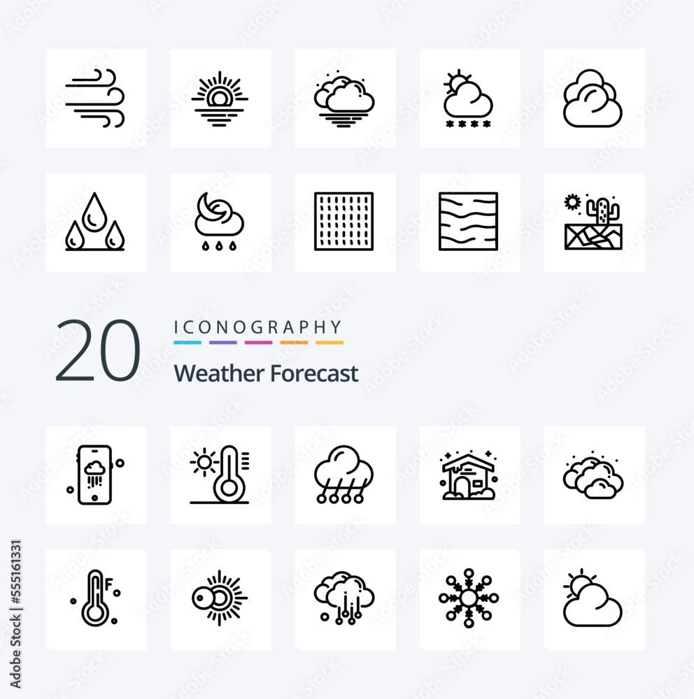 20 Weather Line icon Pack like cold cloudy moon cloud weather