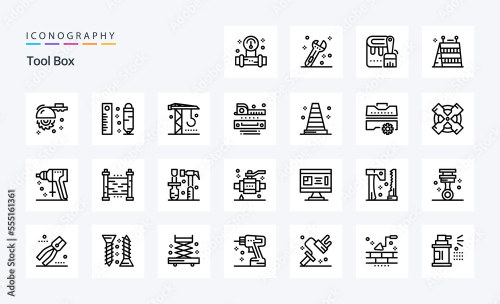 25 Tools Line icon pack