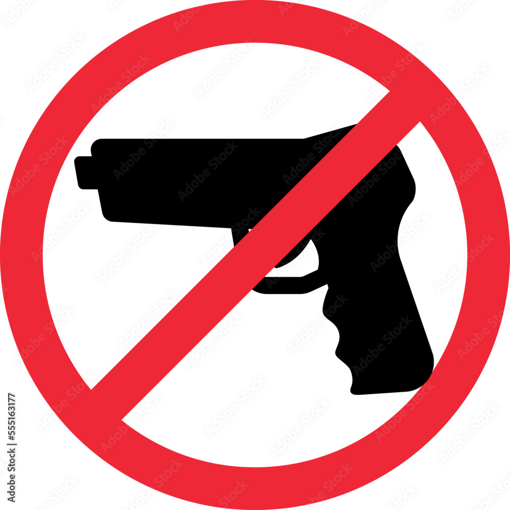 vector icon of prohibited to carry firearms