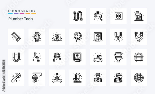 25 Plumber Line icon pack photo