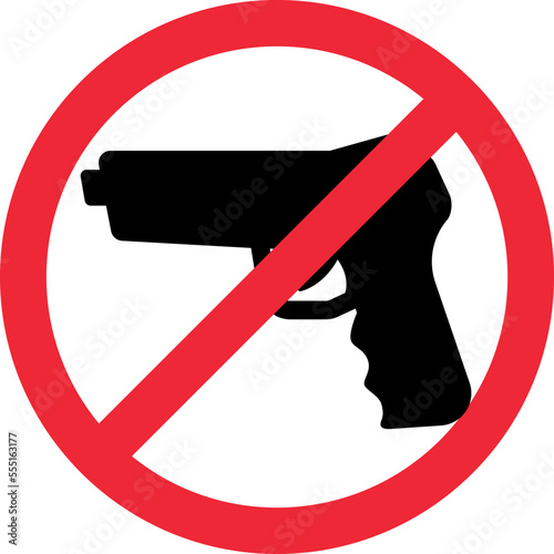 vector icon of prohibited to carry firearms