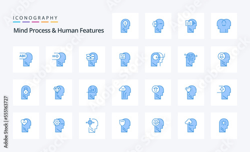 25 Mind Process And Human Features Blue icon pack