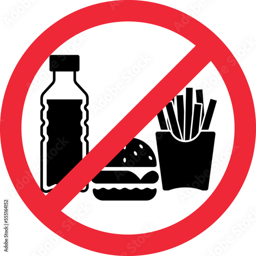 vector icon of prohibited the entry of food