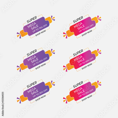 Free vector mega sale banner collection design