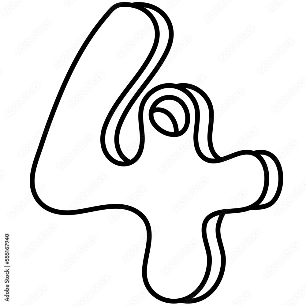 Obraz premium NUMBER FOUR line icon
