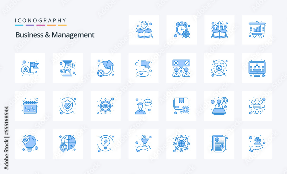 25 Business And Management Blue icon pack