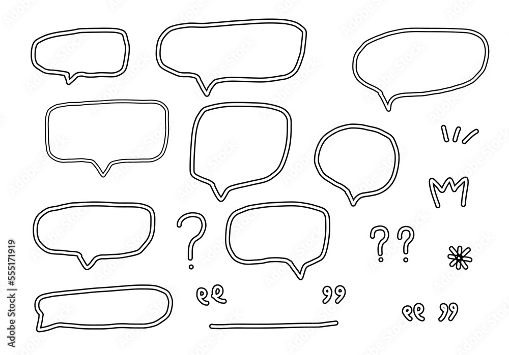 Obraz premium message box speech bubbles. Blank empty vector speech bubbles. Cartoon balloon word design elements for decoration