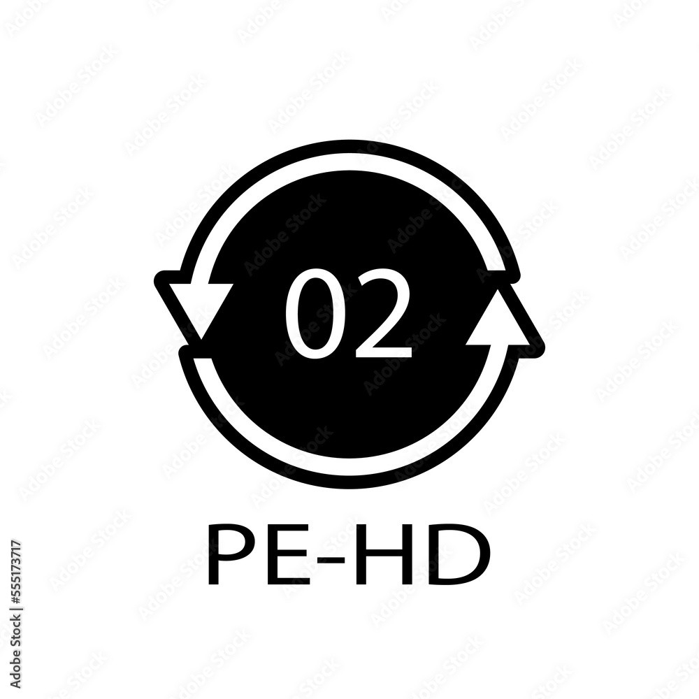 High-density Polyethylene 02 PE-HD Icon Symbol