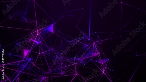 Abstract digital connection. Moving points with lines. Data technology. Network, weave. Gradient lines. Video 4k.