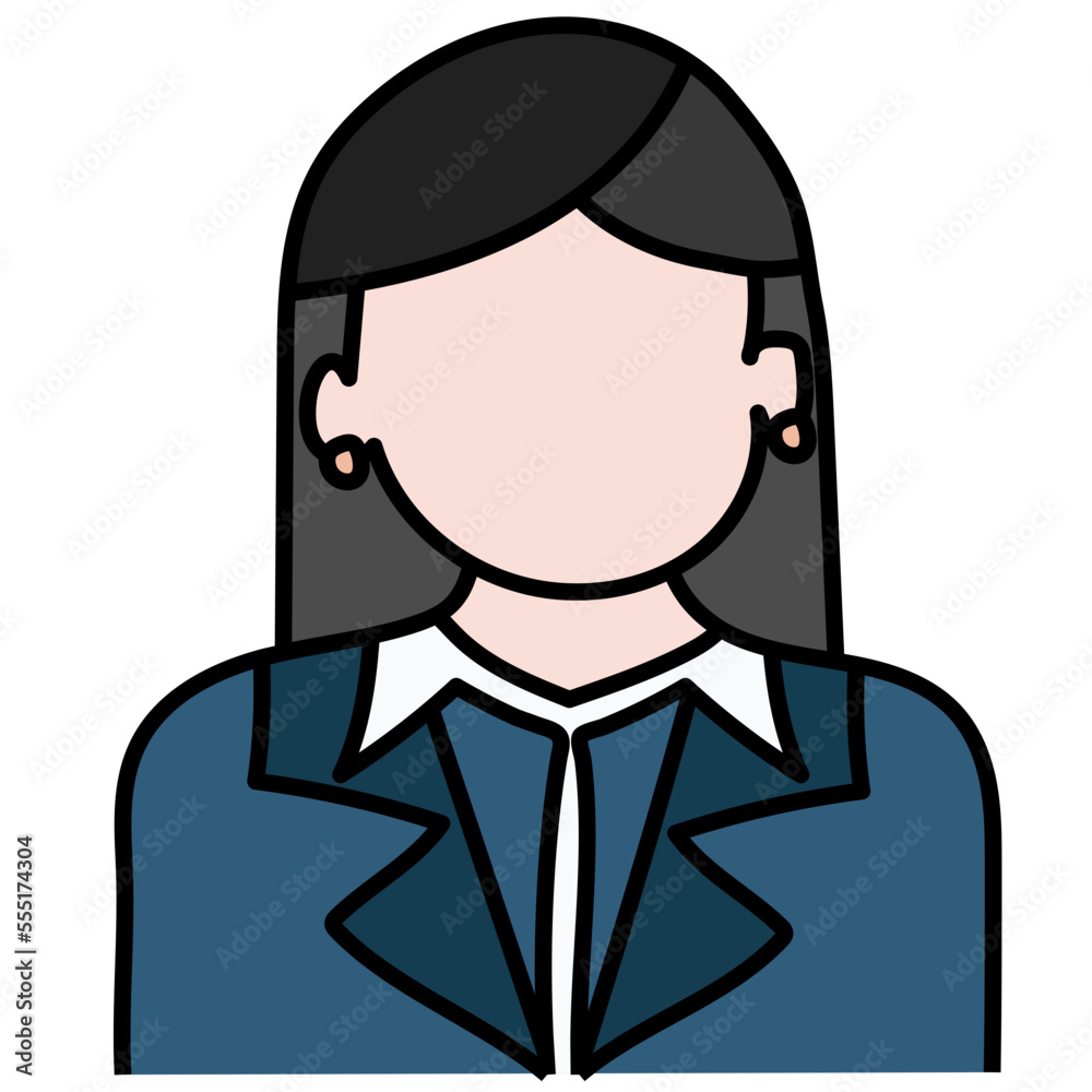 BUSINESS WOMAN filled outline icon