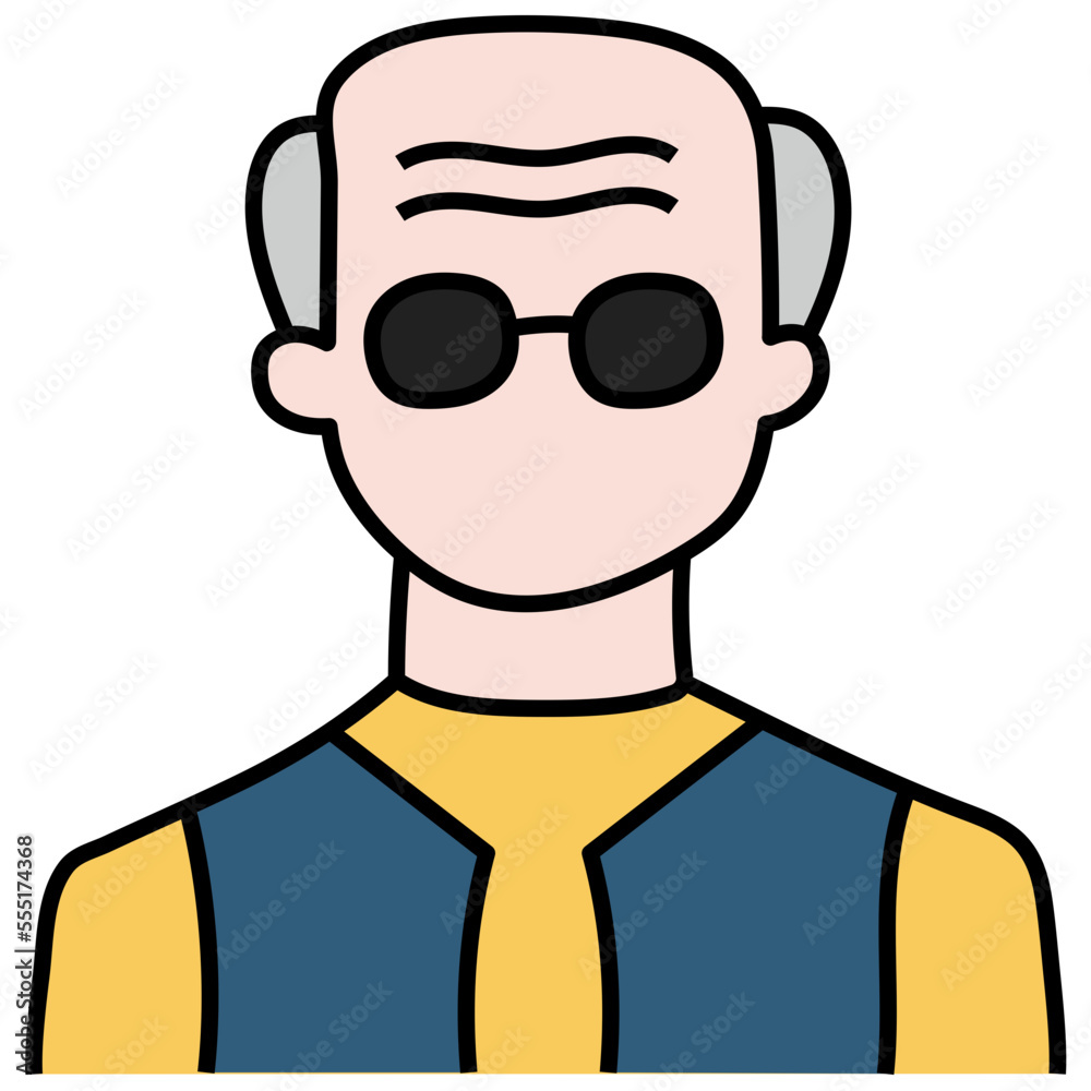 OLD MAN filled outline icon