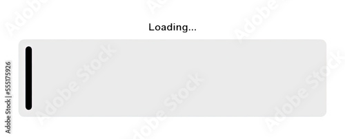 фотографія Isolated horizontal loading bar with a small text over it, at the very beginning of the process, lost in a lot of white space