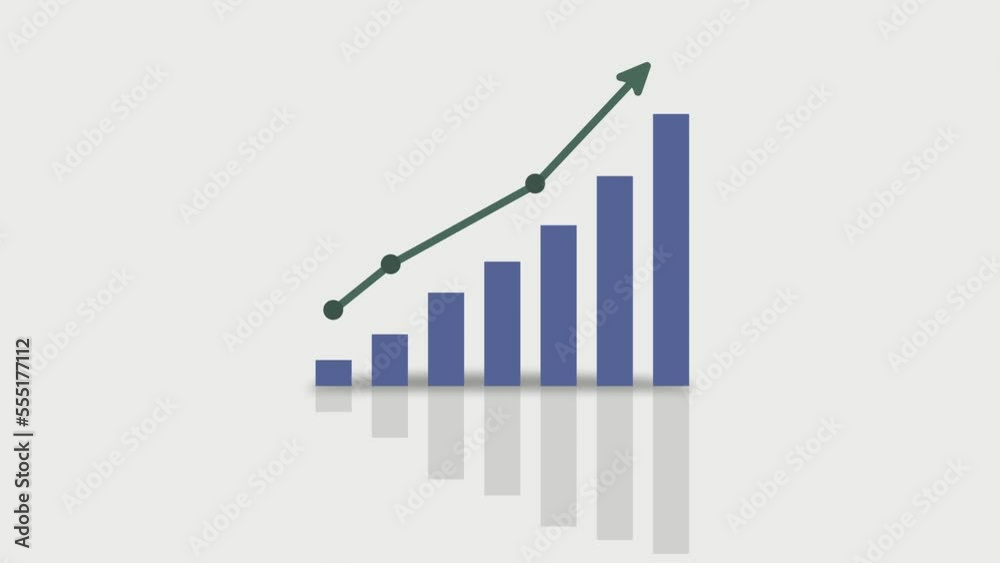 business growing graph with arrow
