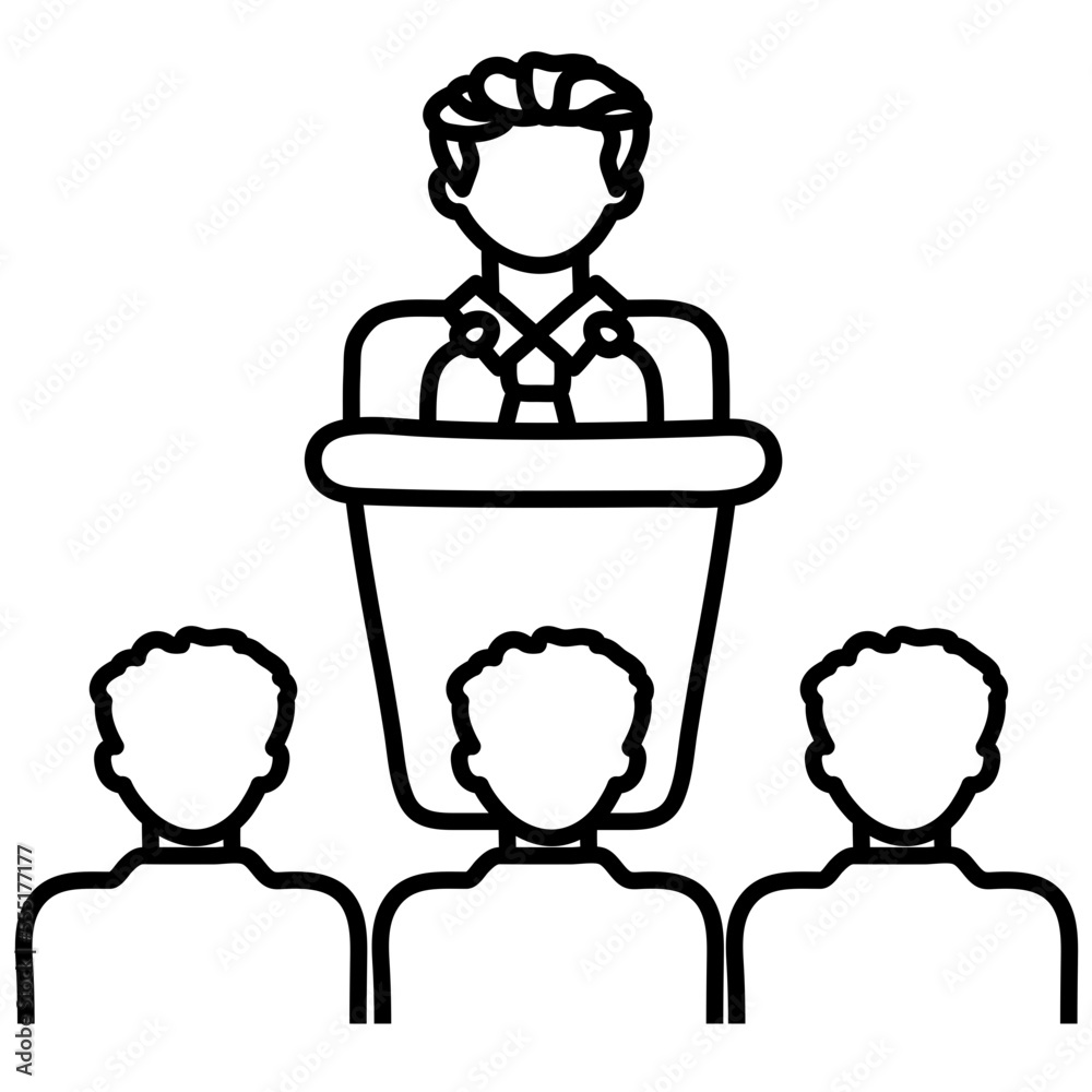 Obraz premium PRESENTATION line icon