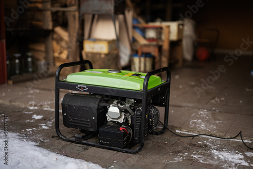 Gasoline portable generator. Mobile backup standby Generator.