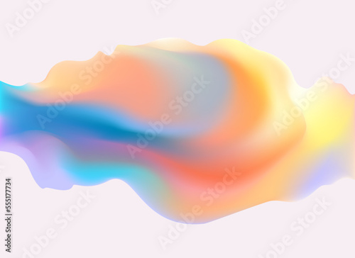 Fluid 3D object. Colorful liquid element on white background. Vector geometric shape for poster and cover design.