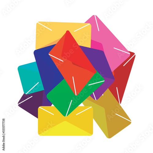 pile of colorful letter envelopes