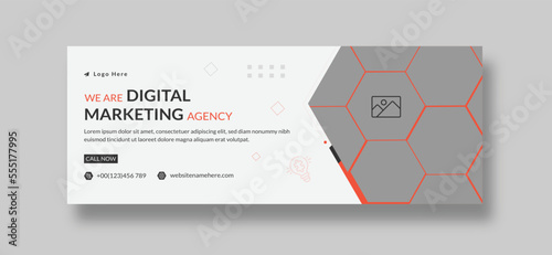 Digital marketing agency facebook cover design or web banner template