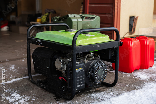 Obraz na płótnie Gasoline portable generator. Mobile backup standby Generator.