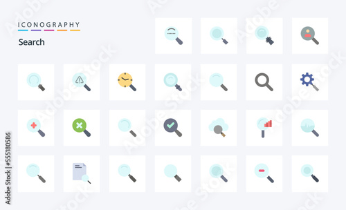 25 Search Flat color icon pack