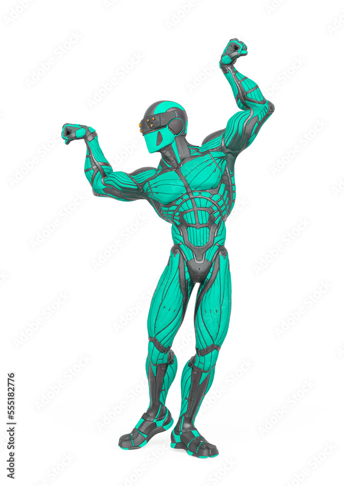 super hero is doing a dynamic bodybuilder pose in an exosuit super hero is doing a dynamic bodybuilder pose in an exosuit