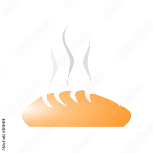 Bread with smokeicon vector. Bread icon for web design. Simple design on white background.