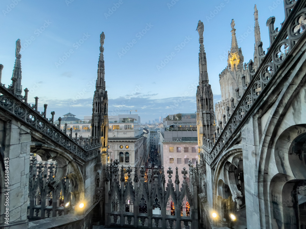The cathedral of Milan. The roof of Duomo cathedral.