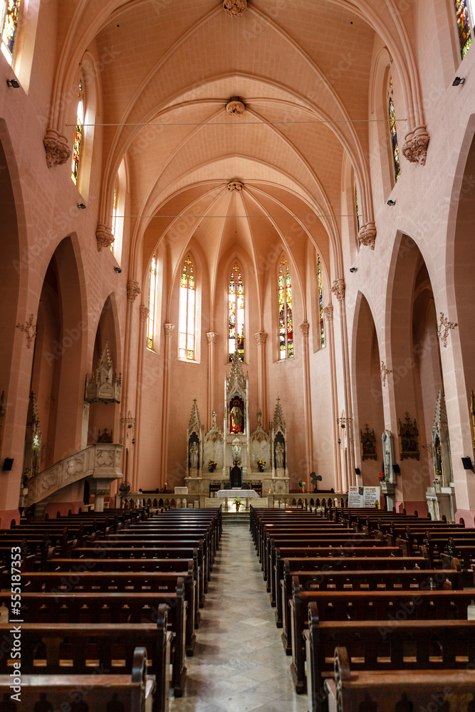 Interior of the Iglesia de nuestro corazon de sagrado Jesus church in Camaguey, Central Cuba, Cuba, North America