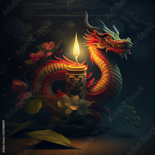 Chinese celebration dragon  generative ai