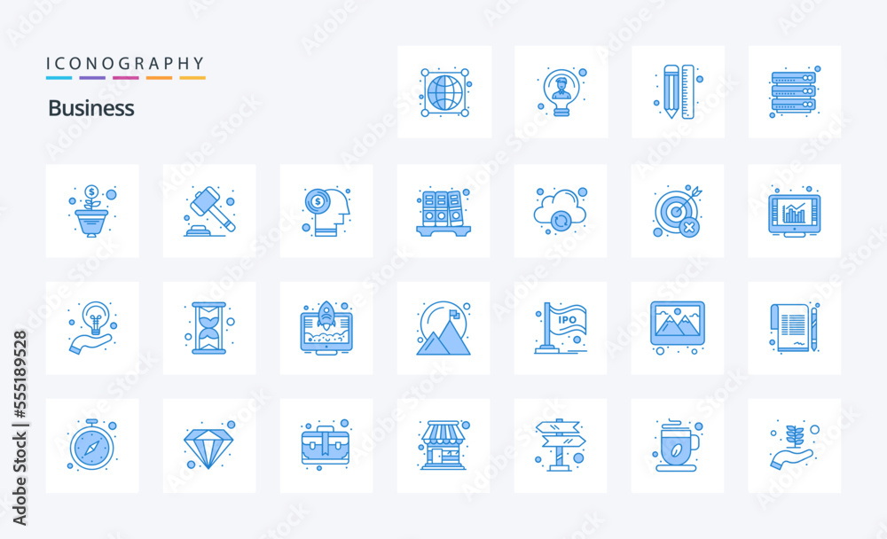 25 Business Blue icon pack