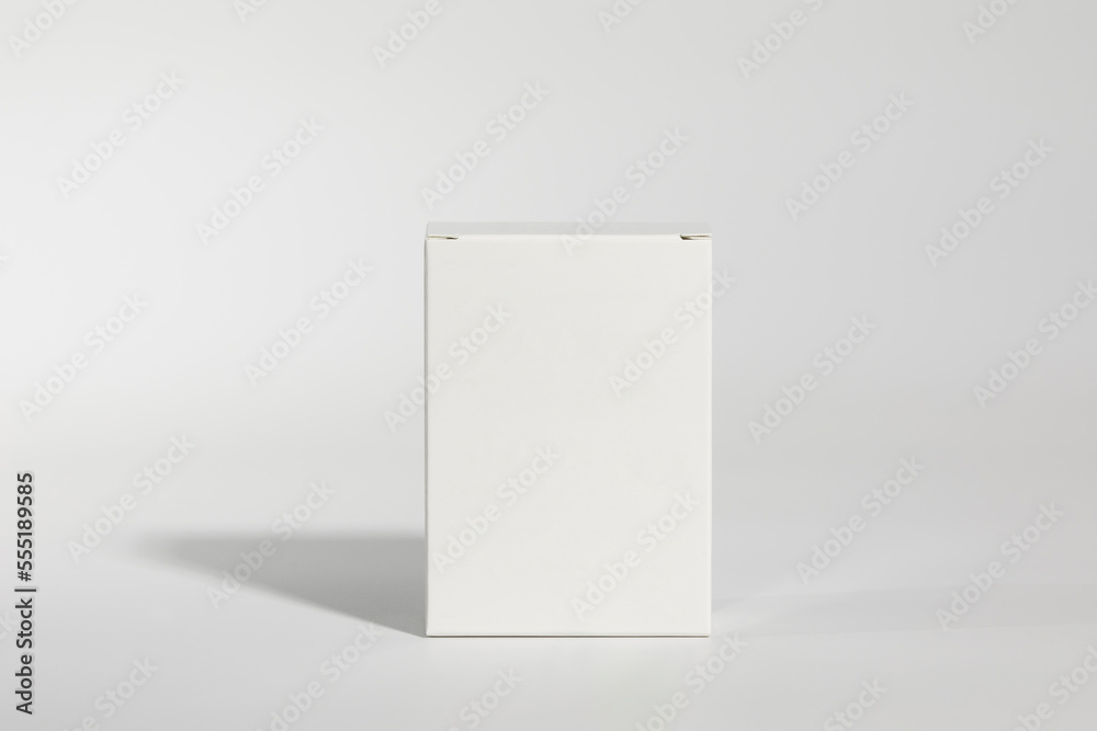Mockup of a white box of parapharmacy product, standing, includes tracing Mockup of a white box of parapharmacy product, standing, includes tracing