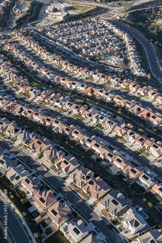 Vertical aerial view of new...