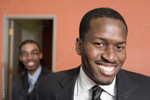 Portrait of smiling young businessmen. photo