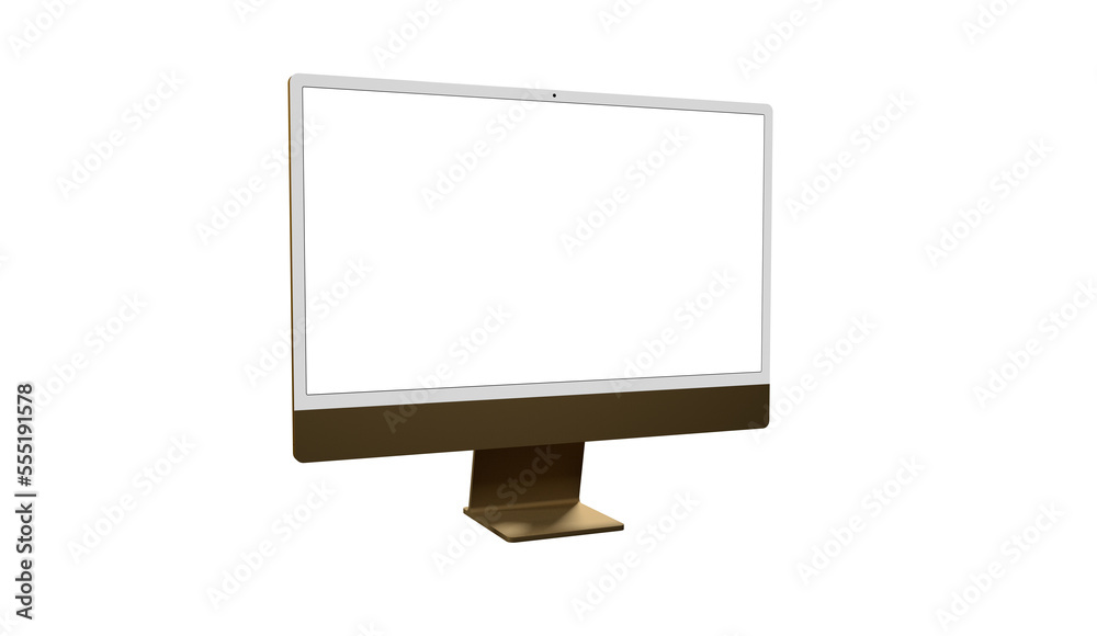 Computer display mock up with blank white screen. Stylish desktop computer mockup. Computer display mock up with blank white screen. Stylish desktop computer mockup.