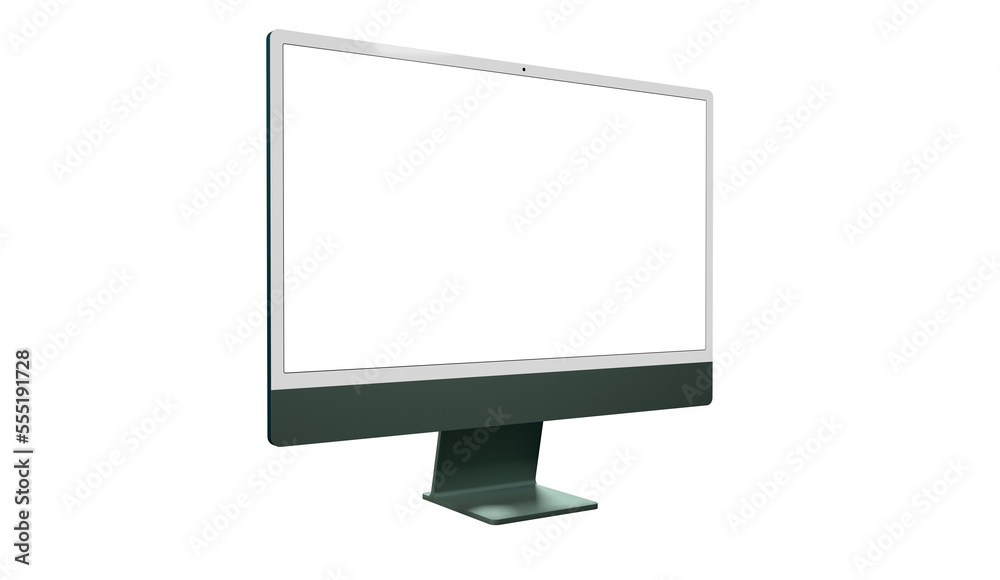 computer monitor with white blank screen