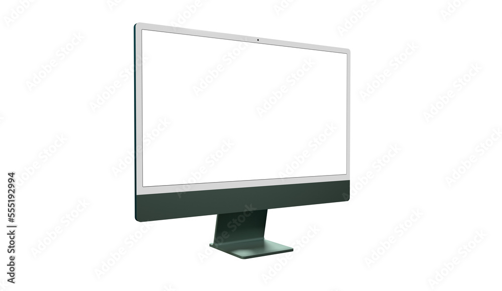 Realistic flat screen computer monitor 3de style mockup with blank screen isolated 3d Realistic flat screen computer monitor 3de style mockup with blank screen isolated 3d