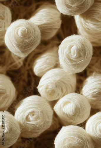 Wool and cotton threads for knitting Generative AI