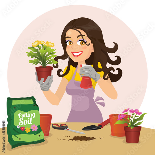 woman cares Flower