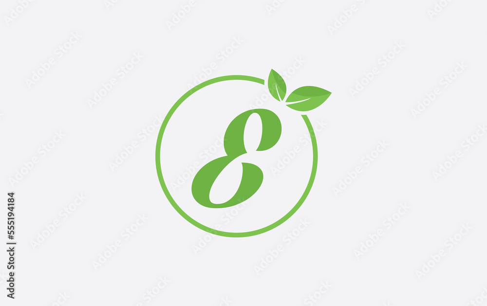 Fresh nature leaf and healthy logo design with the letter and alphabets. Green leaf and eco logo icon design 