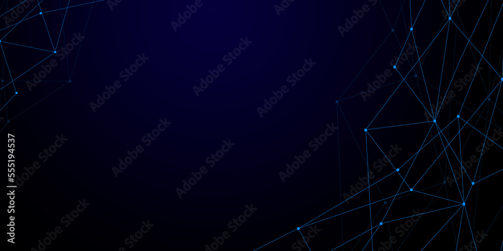 Abstract data network background for modern copy space and digital banner template design.