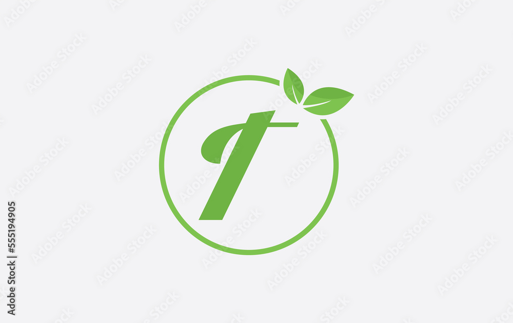 Fresh nature leaf and healthy logo design with the letter and alphabets. Green leaf and eco logo icon design Fresh nature leaf and healthy logo design with the letter and alphabets. Green leaf and eco logo icon design