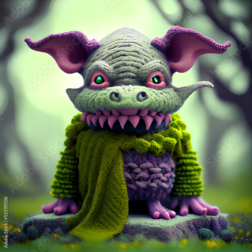 weird goblin in the forest, Generative AI technology
