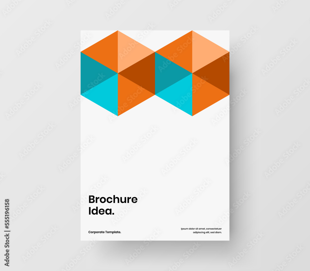 Clean mosaic shapes handbill template. Bright corporate identity A4 design vector illustration. Clean mosaic shapes handbill template. Bright corporate identity A4 design vector illustration.