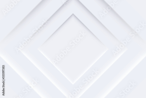 Abstract square modern wallpaper design. White futuristic square background in neomorphism style. Geometric empty pattern.