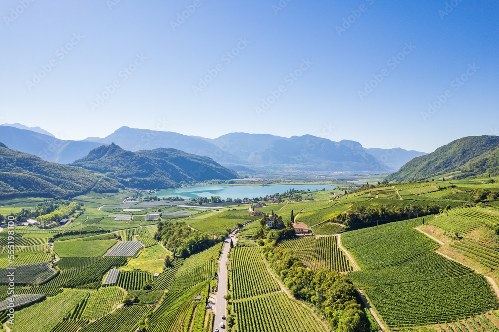 Weinberglandschaft rund um den Kalterer See im Süden Südtirols